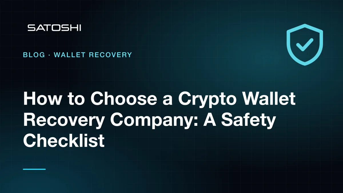 Checklist for selecting a Bitcoin wallet recovery service