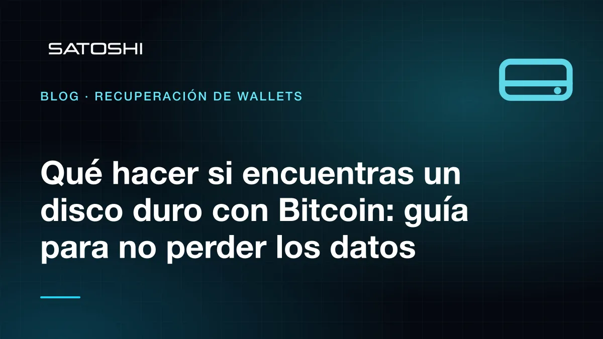 Disco duro antiguo etiquetado y conservado para análisis de una wallet Bitcoin