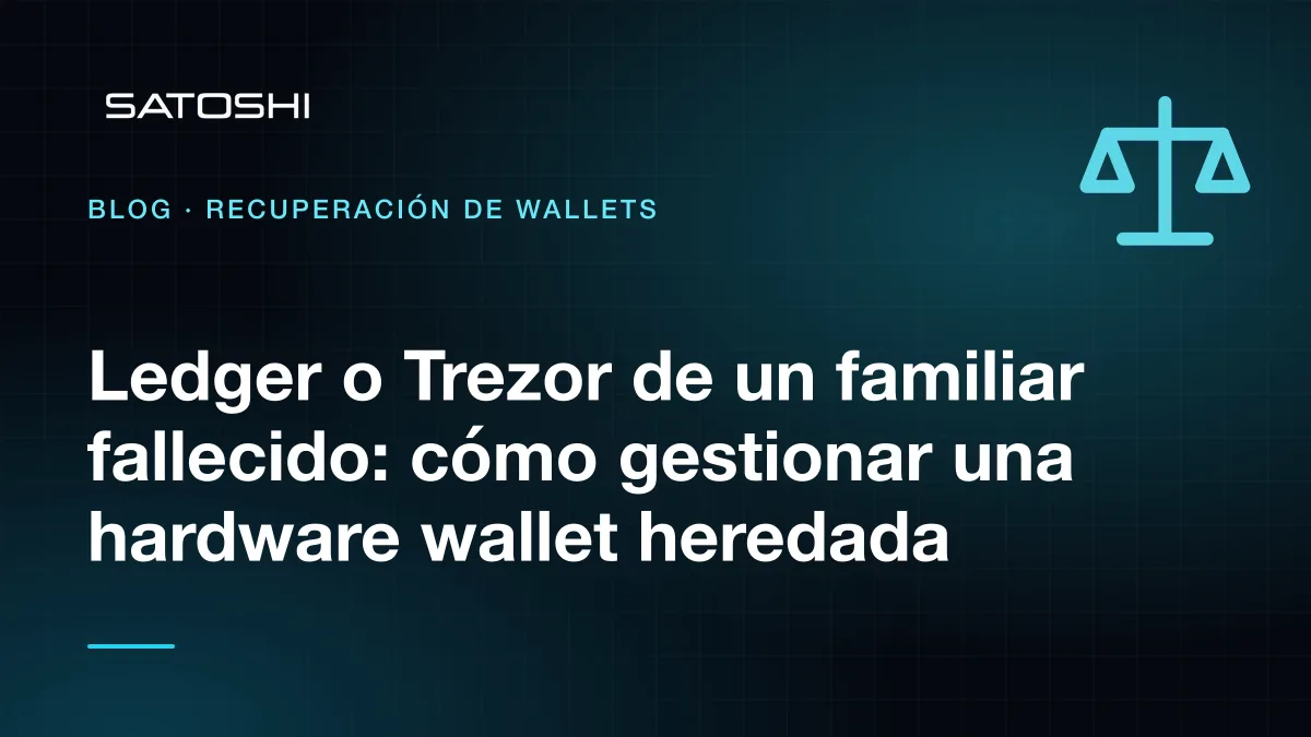 Dispositivos Ledger y Trezor conservados de forma segura para una herencia