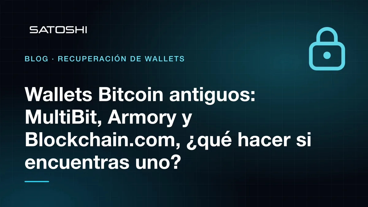 Ordenador con iconos de carteras antiguas MultiBit Armory y Blockchain.com